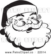 Vector Clip Art of Retro Santa Claus Face Outline by BestVector