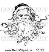 Vector Clip Art of Retro Santa Claus Featuring His Beard by Prawny Vintage