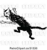 Vector Clip Art of Retro Scared Cat by Prawny Vintage