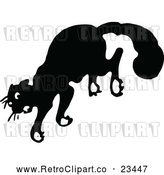 Vector Clip Art of Retro Scared Cat Jumping by Prawny Vintage