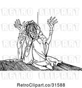 Vector Clip Art of Retro Scared Old Lady by Prawny Vintage