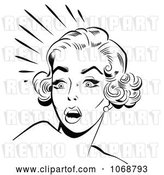 Vector Clip Art of Retro Scared Pop Art Lady in by Brushingup