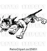 Vector Clip Art of Retro Scared Running Dog by Prawny Vintage