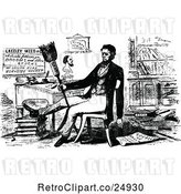 Vector Clip Art of Retro Scene of Abraham Lincoln in Character by Prawny Vintage
