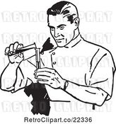 Vector Clip Art of Retro Scientist Mixing Chemicals by BestVector