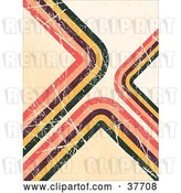 Vector Clip Art of Retro Scratched Background of Brown, Yellow, Green, and Pink Corners on Beige by KJ Pargeter