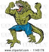 Vector Clip Art of Retro Screaming Crocodile Guy Villain by Patrimonio