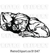 Vector Clip Art of Retro Scrooge Sleeping by Prawny Vintage