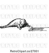 Vector Clip Art of Retro Seal on a Ledge by Prawny Vintage