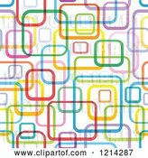 Vector Clip Art of Retro Seamless Background of Colorful Squares and Rectangles by Visekart