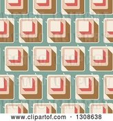 Vector Clip Art of Retro Seamless Background of Cubes on Green by KJ Pargeter