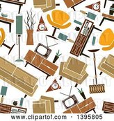 Vector Clip Art of Retro Seamless Background Pattern of Furniture by Vector Tradition SM