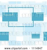 Vector Clip Art of Retro Seamless Blue Rectangle Background Pattern by Dero