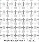 Vector Clip Art of Retro Seamless Grayscale Pattern Background of Crosses and Circles by Dero
