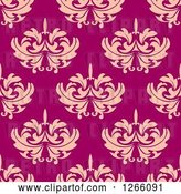 Vector Clip Art of Retro Seamless Pattern Background of Pink Floral Damask by Vector Tradition SM