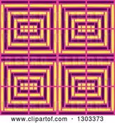 Vector Clip Art of Retro Seamless Pattern Background of Pink Purple and Yellow Geometric by Cherie Reve