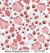 Vector Clip Art of Retro Seamless Pink Floral Background Pattern by Vector Tradition SM
