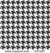 Vector Clip Art of Retro Seamless Pixelated Houndstooth Pattern by Arena Creative