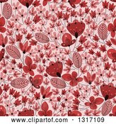 Vector Clip Art of Retro Seamless Red Floral Background Pattern by Vector Tradition SM