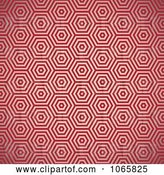 Vector Clip Art of Retro Seamless Red Hexagon Background Pattern by Michaeltravers