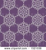 Vector Clip Art of Retro Seamless White and Purple Floral Pattern Background by KJ Pargeter