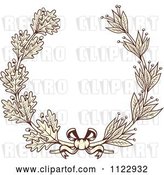 Vector Clip Art of Retro Sepia Oak and Laurel Wreath 2 by Vector Tradition SM