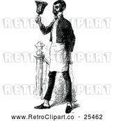 Vector Clip Art of Retro Servant Ringing a Bell by Prawny Vintage