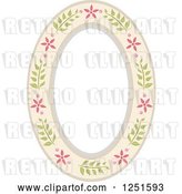Vector Clip Art of Retro Shappy Chick Oval Floral Frame by BNP Design Studio