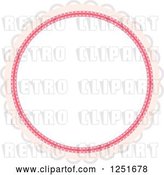 Vector Clip Art of Retro Shappy Chick Round Pink Doily Frame by BNP Design Studio
