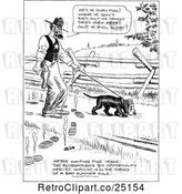Vector Clip Art of Retro Sheriff and Bloodhound Not Following Tracks by Prawny Vintage