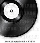 Vector Clip Art of Retro Shiny Black Vinyl Record with a Blank White Label by Elaineitalia