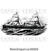 Vector Clip Art of Retro Ship with Sails 1 by Prawny Vintage
