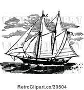 Vector Clip Art of Retro Ship with Sails 2 by Prawny Vintage