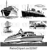 Vector Clip Art of Retro Ships by BestVector