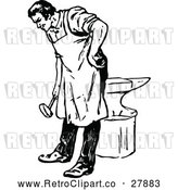 Vector Clip Art of Retro Shoesmith Bending over by Prawny Vintage