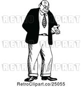 Vector Clip Art of Retro Shrugging Guy Gesturing with a Hand by Prawny Vintage
