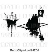 Vector Clip Art of Retro Silhouetted Boats by Prawny Vintage