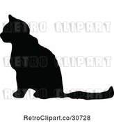 Vector Clip Art of Retro Silhouetted Cat in Profile by Prawny Vintage