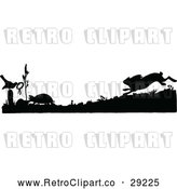 Vector Clip Art of Retro Silhouetted Racing Tortoise and Hare by Prawny Vintage