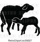 Vector Clip Art of Retro Silhouetted Sheep by Prawny Vintage