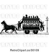Vector Clip Art of Retro Silhouetted Stage Coach and Passengers 2 by Prawny Vintage