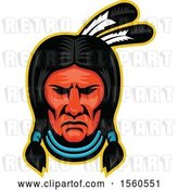 Vector Clip Art of Retro Sioux Native American Indian Chief by Patrimonio