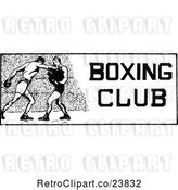 Vector Clip Art of Retro Sketched Boxing Club Design by Prawny Vintage
