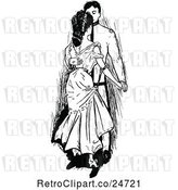 Vector Clip Art of Retro Sketched Couple Dancing by Prawny Vintage