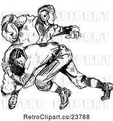 Vector Clip Art of Retro Sketched Football Players by Prawny Vintage