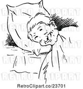Vector Clip Art of Retro Sketched Guy Sleeping by Prawny Vintage
