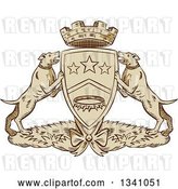 Vector Clip Art of Retro Sketched or Engraved Pit Bull Coat of Arms by Patrimonio
