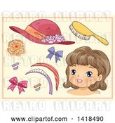 Vector Clip Art of Retro Sketched Paper Doll Girl and Accessories by BNP Design Studio