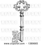 Vector Clip Art of Retro Sketched Skeleton Key by Vector Tradition SM