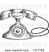 Vector Clip Art of Retro Sketched Telephone by Vector Tradition SM